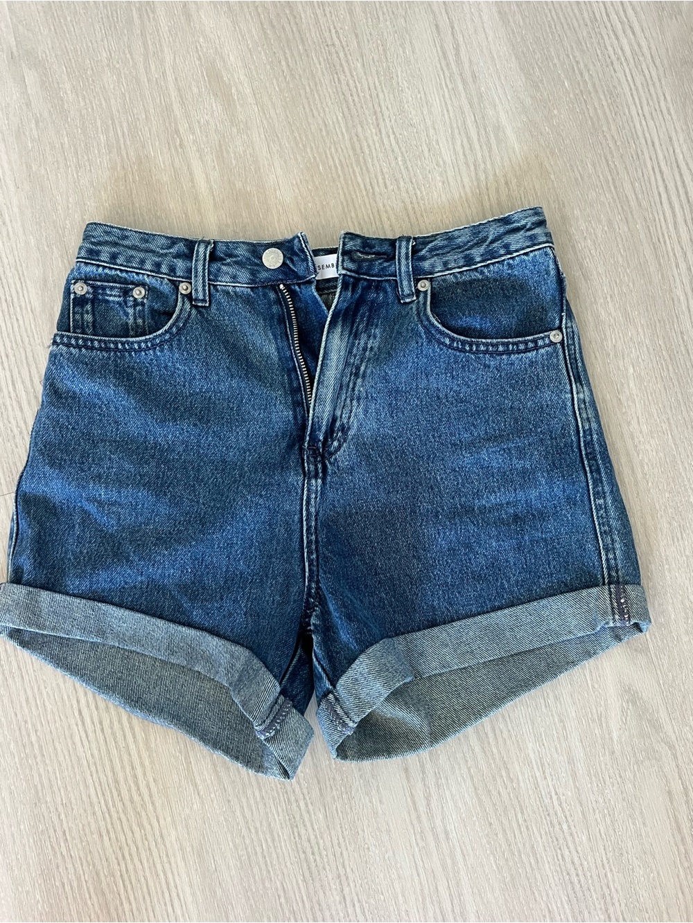 Assembly Classic High-Rise Dark Blue Denim Shorts